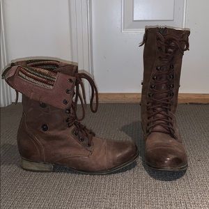 STEVE MADDEN rustic brown combat boots